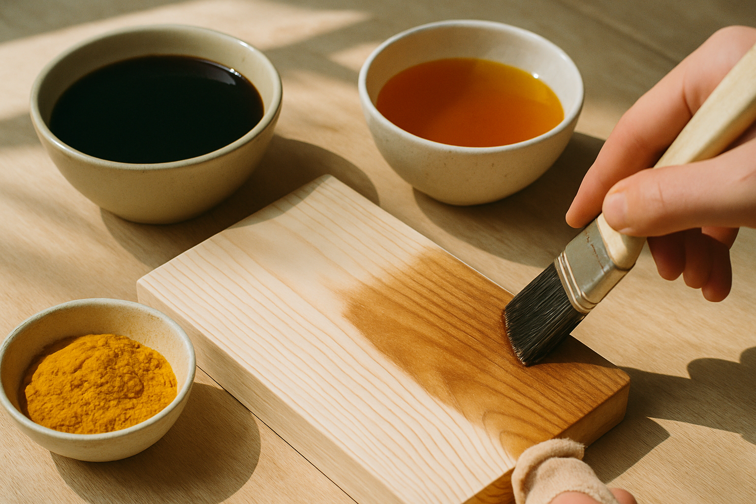 découvrez comment teindre le bois naturellement avec des ingrédients simples et écologiques comme le café, le thé et le curcuma pour des finitions uniques et respectueuses de l'environnement.